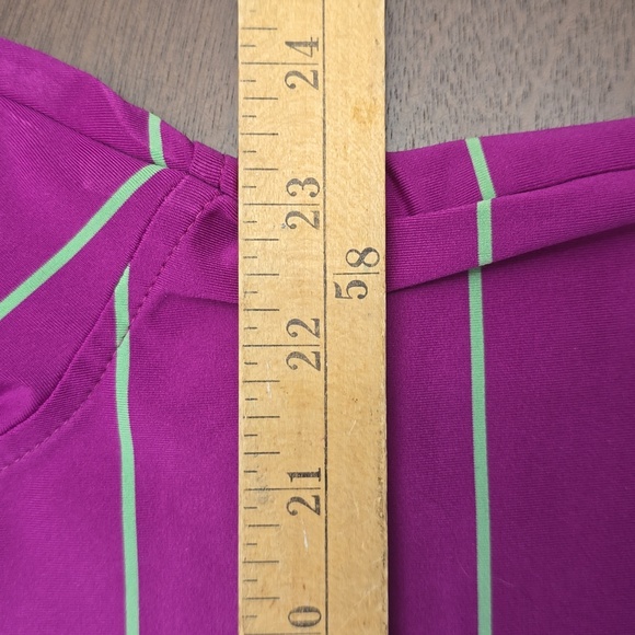 PETER MILLAR Summwr Comfort Men's Plum Purple Striped Polo Shirt Sz L - Picture 5 of 6